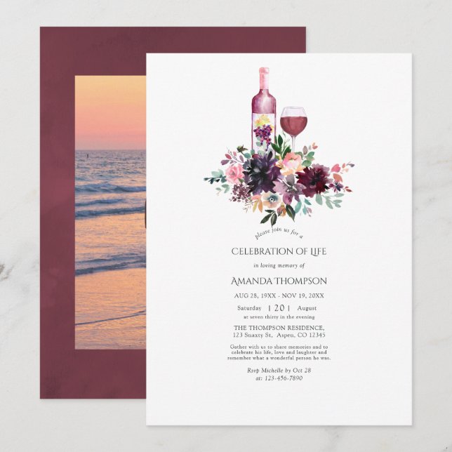 Convites Celebração do Provando Bordeaux Wine por uma fotog (Frente/Verso)