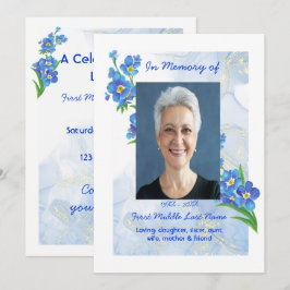 Convites Celebração do Serviço de Vida Esqueça-me Não" Flor