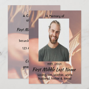 Convites Celebração do Serviço de Vida Músico Piano Guitarr