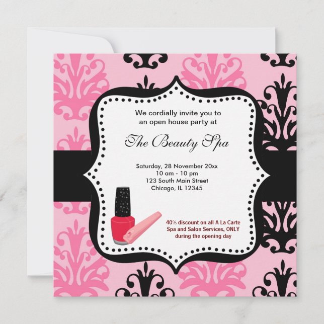 Convites Celebração do Spa Open House (Frente)