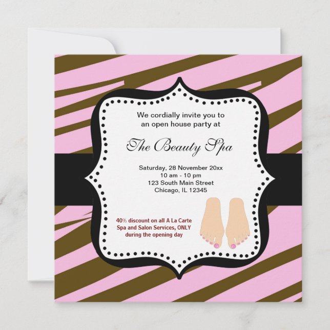 Convites Celebração do Spa Open House (Frente)