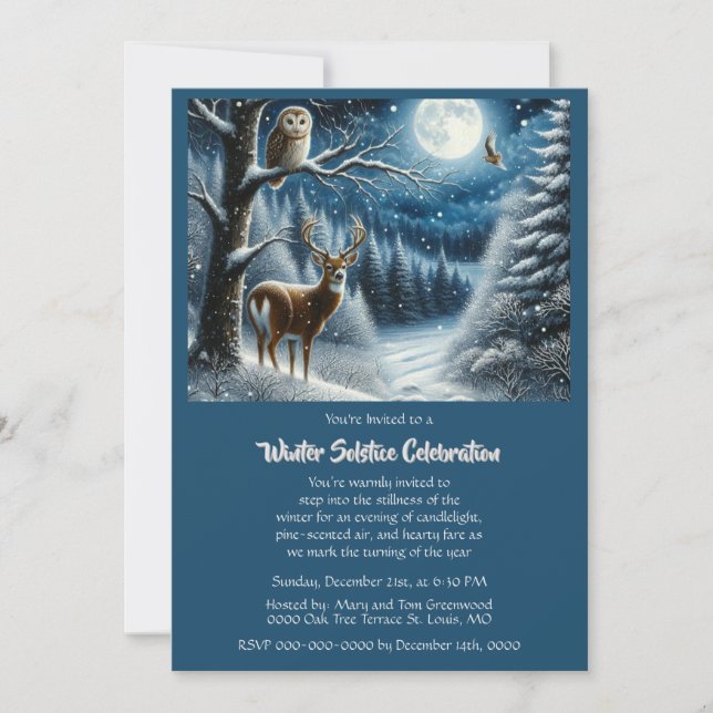 Convites Celebração do Yule no Solstício de Inverno (Frente)
