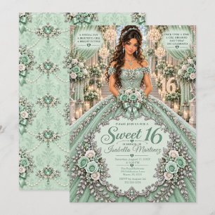 Convites Celebração Doce 16 em Verde Menta