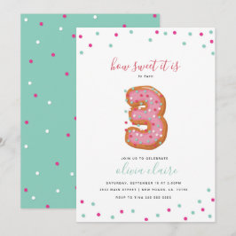 Convites Celebração doce | três do aniversário