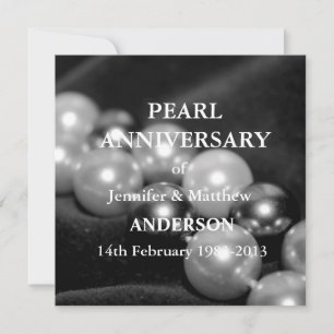 Convites Celebração dos 30 Anos de Casamento Pérola (P&B)