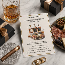 Convites Celebração dos 40 Anos do Bourbon Milestone Birthd