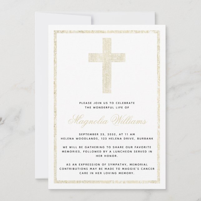 Convites Celebração Dourada do Serviço de Memória da Vida (Frente)