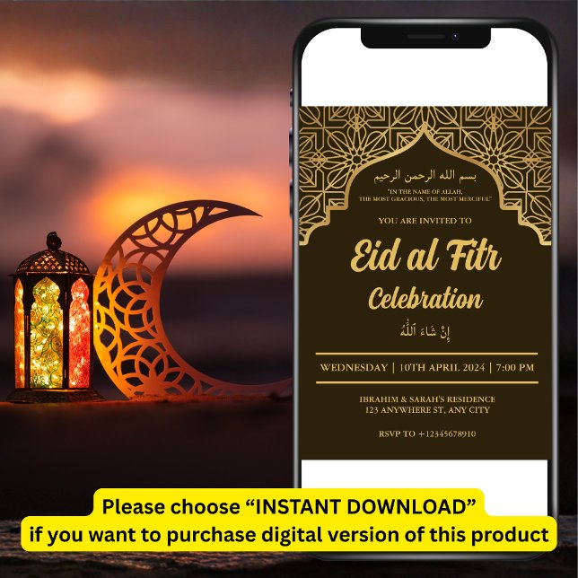 Convites Celebração Eid Al Fitr - Partido Eid Mubarak Eid I (Criador carregado)