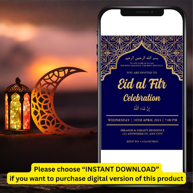 Convites Celebração Eid Al Fitr - Partido Eid Mubarak Eid I (Criador carregado)