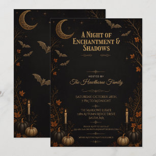 Convites Celebração Elegante de Festa de Halloween