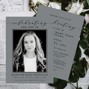 CONVITES CELEBRAÇÃO ELEGANTE DE FOTOS DO FUNERAL MEMORIAL V