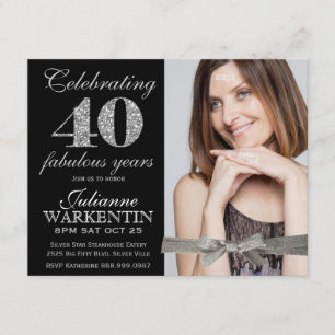 Convites Celebração Elegante do aniversário de 40 anos d