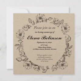 Convites Celebração Elegante do funeral Memorial da Vida