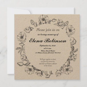 Convites Celebração Elegante do funeral Memorial da Vida