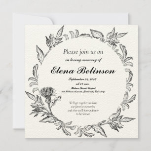 Convites Celebração Elegante do funeral Memorial da Vida