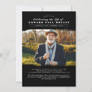 Convites Celebração Elegante Moderna da Vida Foto Funeral