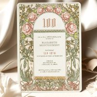 Celebração Elegante Peony 100 Art Nouveau Mucha