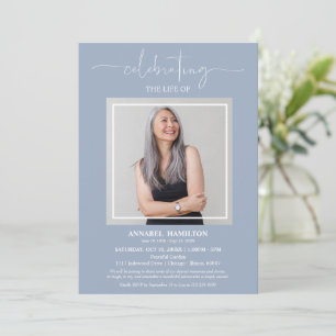 Convites Celebração Elegante Simples da Foto Funeral da Vid