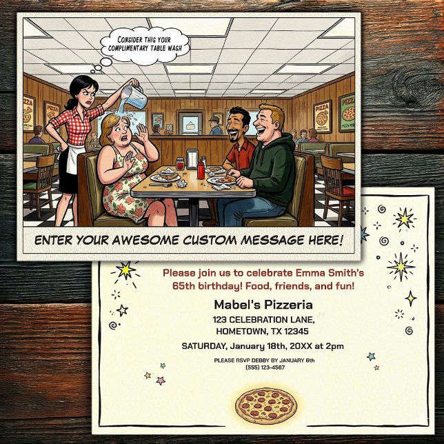 Convites Celebração em Grupo na Pizzaria Divertida (Criador carregado)
