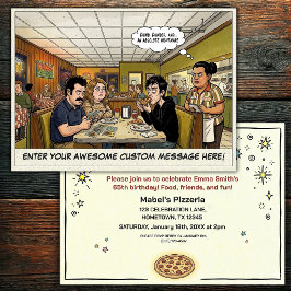 Convites Celebração em Grupo na Pizzaria Divertida