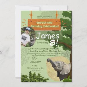 Convites celebração especial de aniversário de adoção selva
