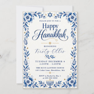 Convites Celebração Feliz de Hanukkah
