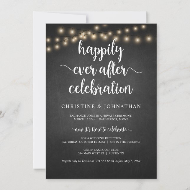 Convites Celebração feliz para sempre, Casamento Rústico I (Frente)