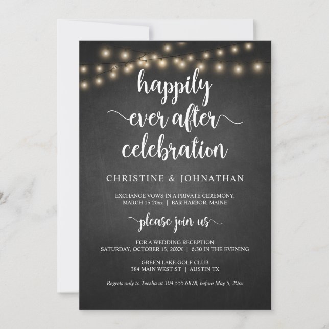 Convites Celebração feliz para sempre, Casamento Rústico I (Frente)