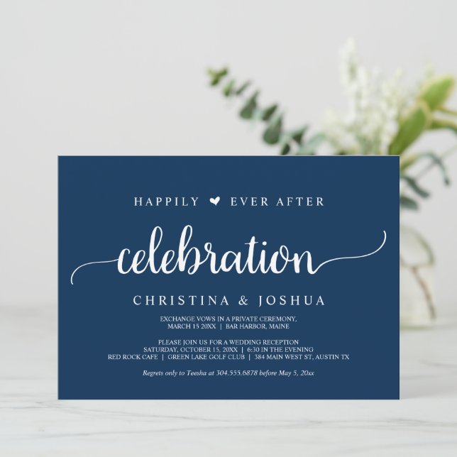 Convites Celebração Feliz Para Sempre, Casamento Simples Na (Em pé/Frente)