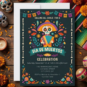Convites Celebração Festiva do Dia De Muertos