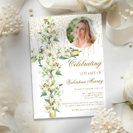 Convites Celebração Floral da Cruz de Lírio da Vida Funeral