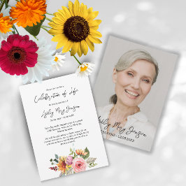 Convites Celebração Floral da Vida Foto Funeral