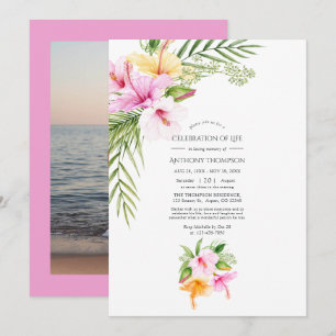 Convites Celebração Floral de Verão Tropical da Vida Foto