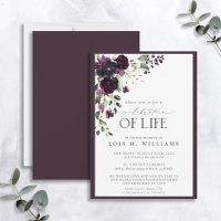 Celebração Floral Elegante de Roxo de Ameixa da Vi