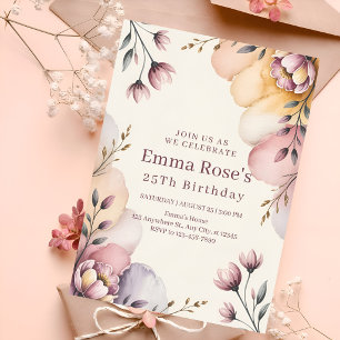 Convites Celebração Floral em Pastel Suave