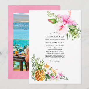 Convites Celebração Floral Tropical em Aquarela da Vida