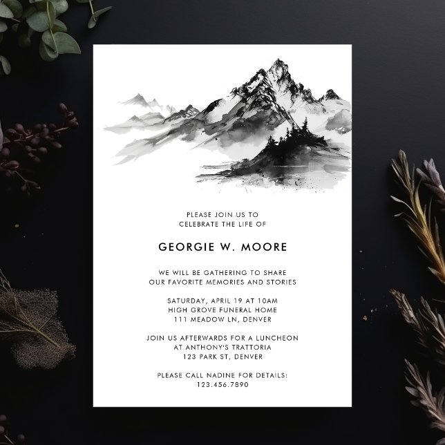 Convites Celebração Funeral da Floresta Negra (Criador carregado)