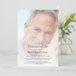 Convites Celebração Funeral de Foto do Memorial da Vida