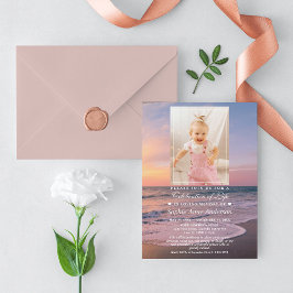 Convites Celebração Funeral Ocean Beach da Life Girl Foto