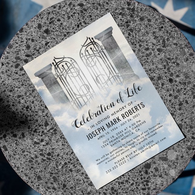 Convites Celebração Funerária da Vida | Portas do Céu (Criador carregado)