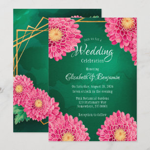Convites Celebração Geométrica De Casamento De Chrysanthemu