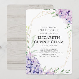 Convites Celebração Geométrica Floral Lilac Da Vida