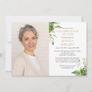 Convites Celebração Greenerativa Da Foto Funeral Da Vida