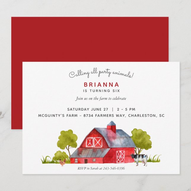 Convites Celebração Horizontal de Aniversário de Animais de (Frente/Verso)