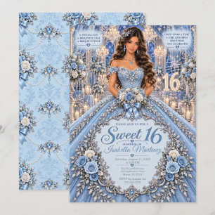 Convites Celebração Ice Blue Sweet 16