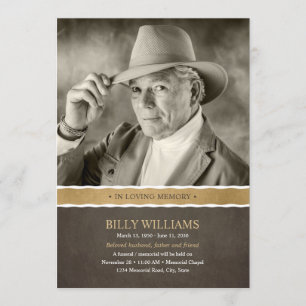 Convites Celebração memorável fúnebre da foto do servi