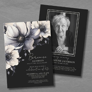 Convites Celebração Memorial de Vida em Letra Elegante