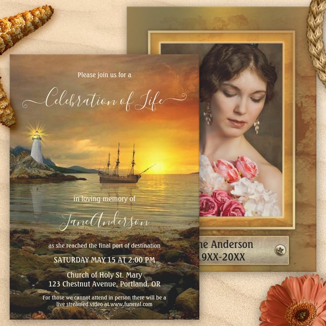 Convites Celebração Memorial do Farol da Foto da Vida (Criador carregado)