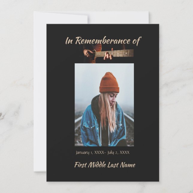 Convites Celebração Memorial do Life Invite Música Guitarra (Frente)