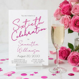 Convites Celebração Mínima de Sexagésimo Aniversário Rosa S